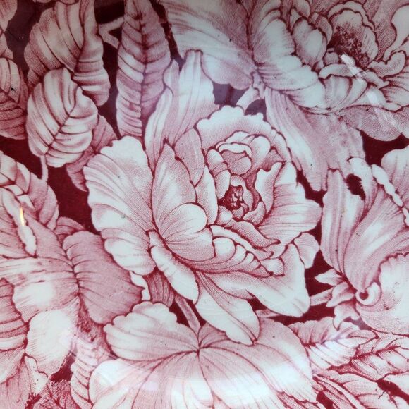 Myott Son Company England Pink Bermuda Rose Chintz Round Vegetable Serving Bowl - Picture 4 of 5